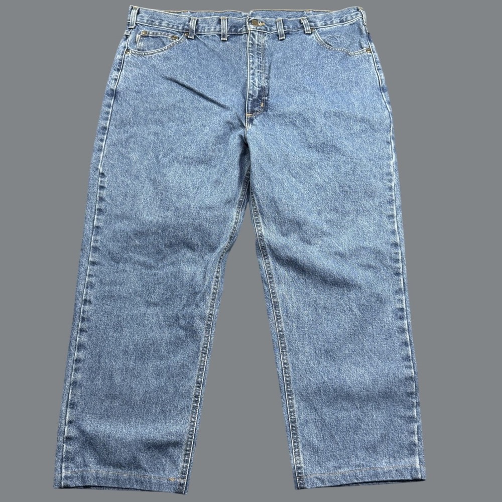 Carhartt Jeans Mens 44 x 32 Blue Traditional Fit Stone Wash Workwear
